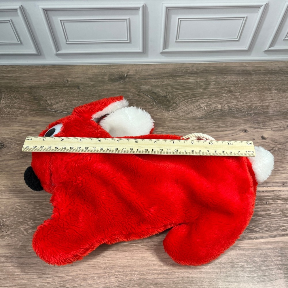 Vintage 1984 LEGO Duplo Red Plush Fuzzy Bunny Storage Bag Logo Keychain - Picture 9 of 10